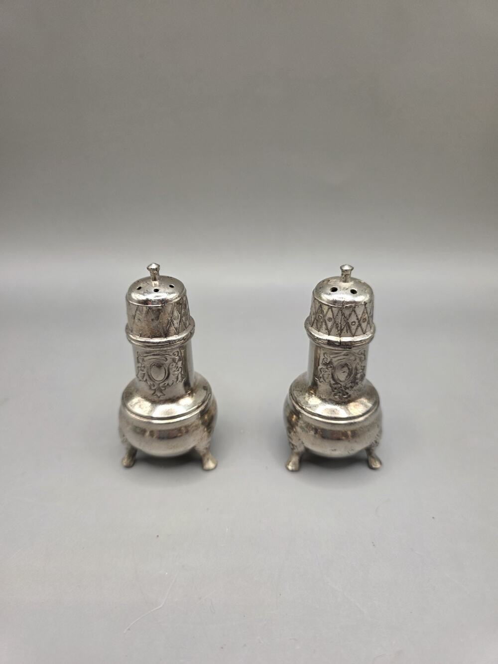 Vintage Silver plated Salt And Pepper Shakers Made In Occupied Japan